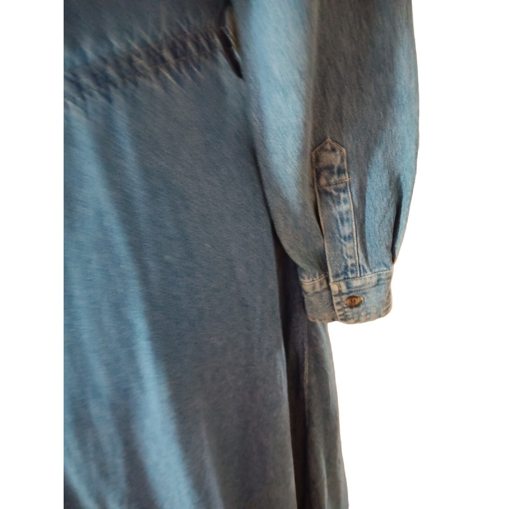 Gloria Vanderbilt women's Pockets 100% Cotton Blue Long Denim dress size 6 AA306 - Picture 6 of 8